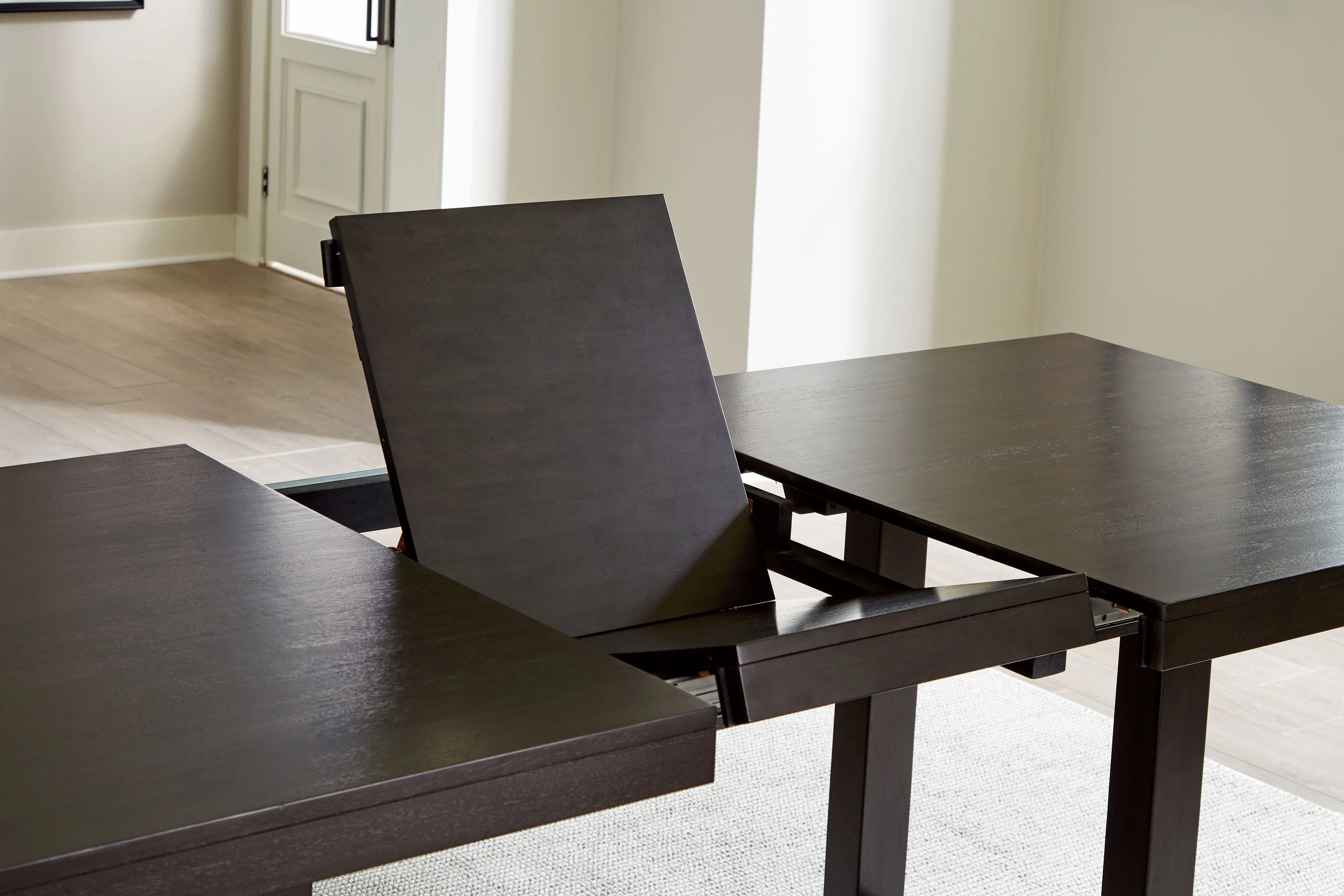 Neymorton - Rectangular Dining Room Butterfly Extension Table - Dark Grayish Brown - Image 5
