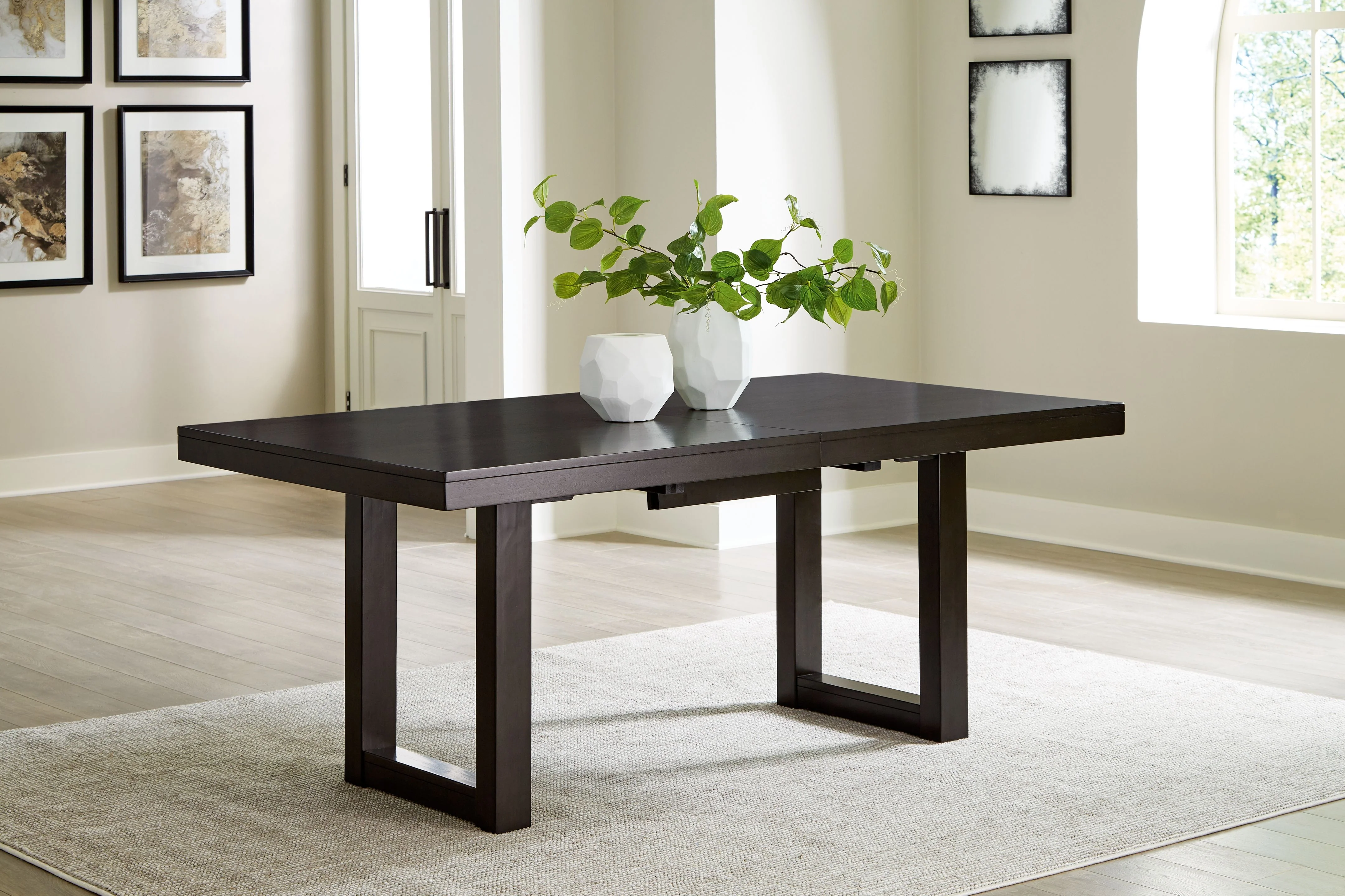Neymorton - Rectangular Dining Room Butterfly Extension Table - Dark Grayish Brown - Image 8