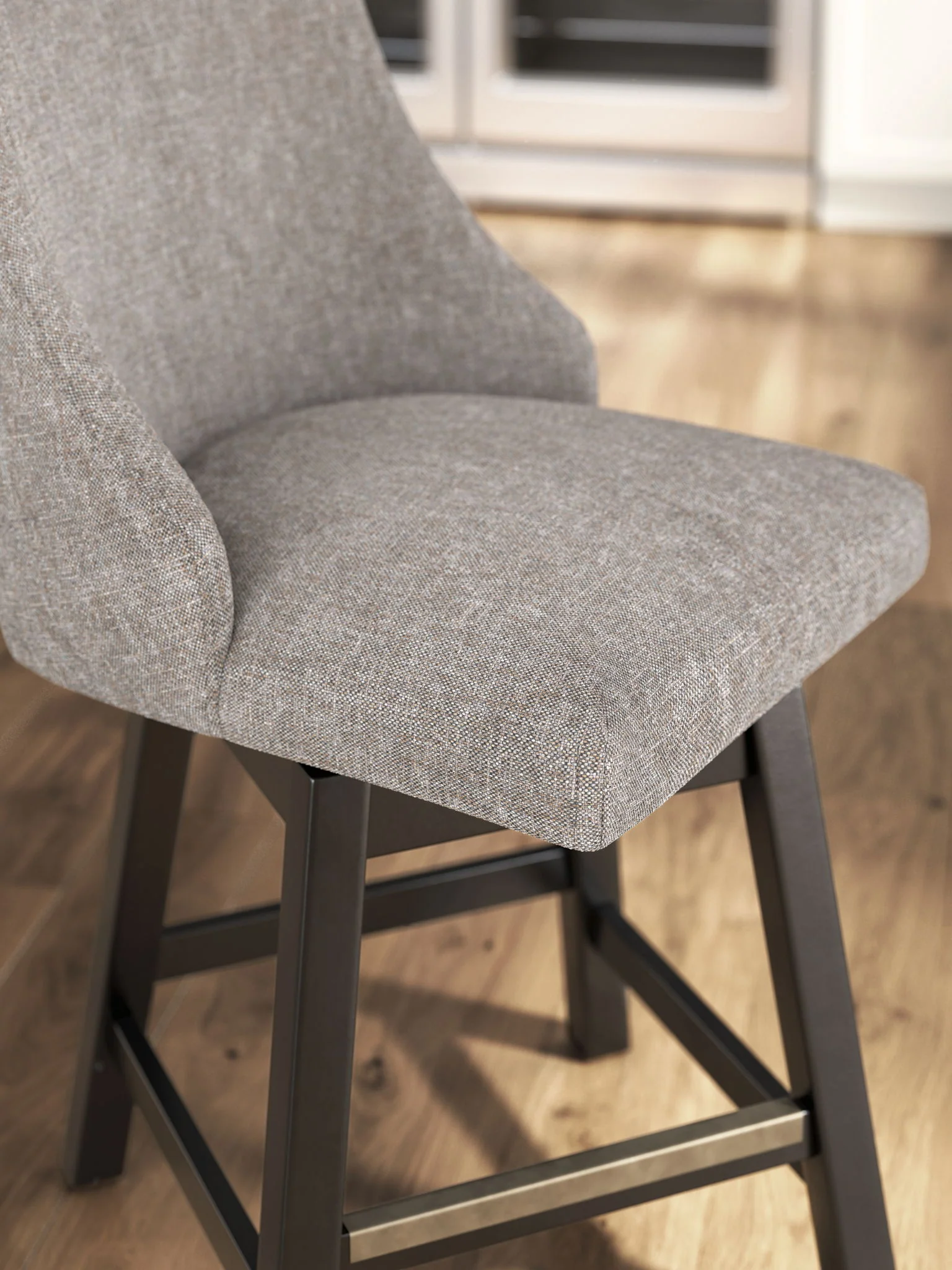 Neymorton - Upholstered Swivel Barstool (Set of 2) - Dark Grayish Brown - Image 2