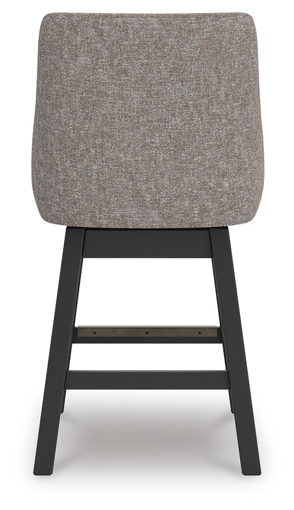 Neymorton - Upholstered Swivel Barstool (Set of 2) - Dark Grayish Brown - Image 4
