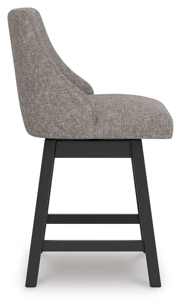 Neymorton - Upholstered Swivel Barstool (Set of 2) - Dark Grayish Brown - Image 7