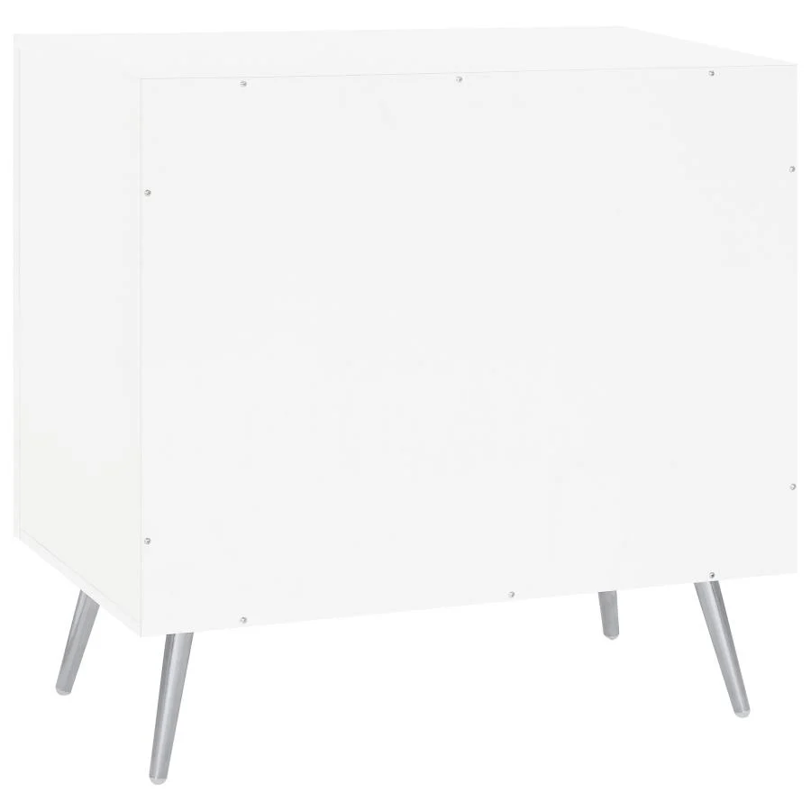Nieta - 2 Door Engineered Wood Accent Cabinet - White High Gloss - Image 7