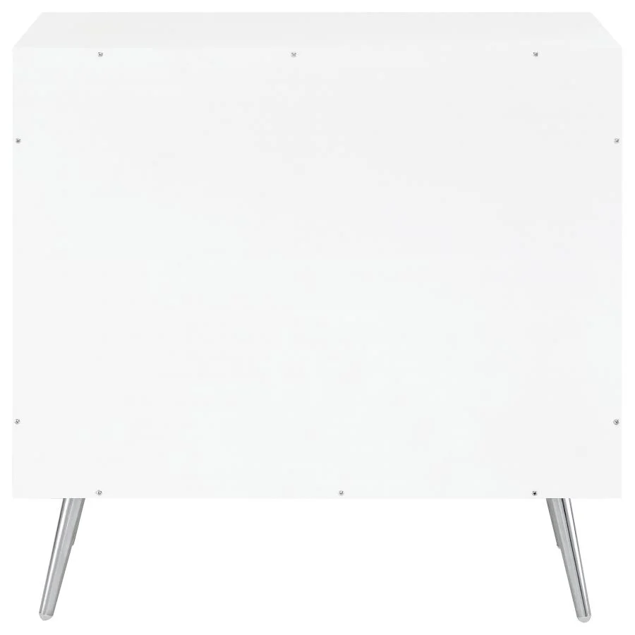 Nieta - 2 Door Engineered Wood Accent Cabinet - White High Gloss - Image 8