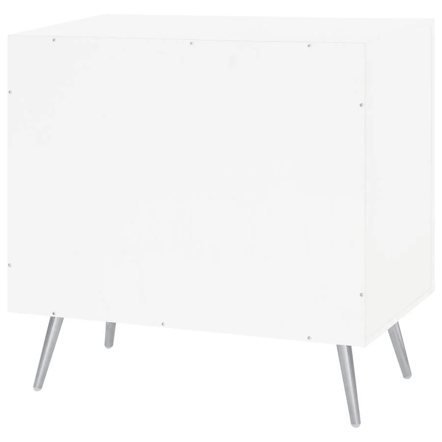 Nieta - 2 Door Engineered Wood Accent Cabinet - White High Gloss - Image 9