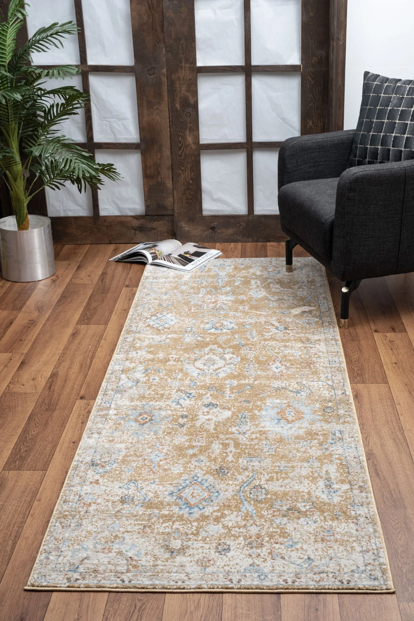 Noble - 5'3" X 7'3" Area Rug - Gold - Image 2
