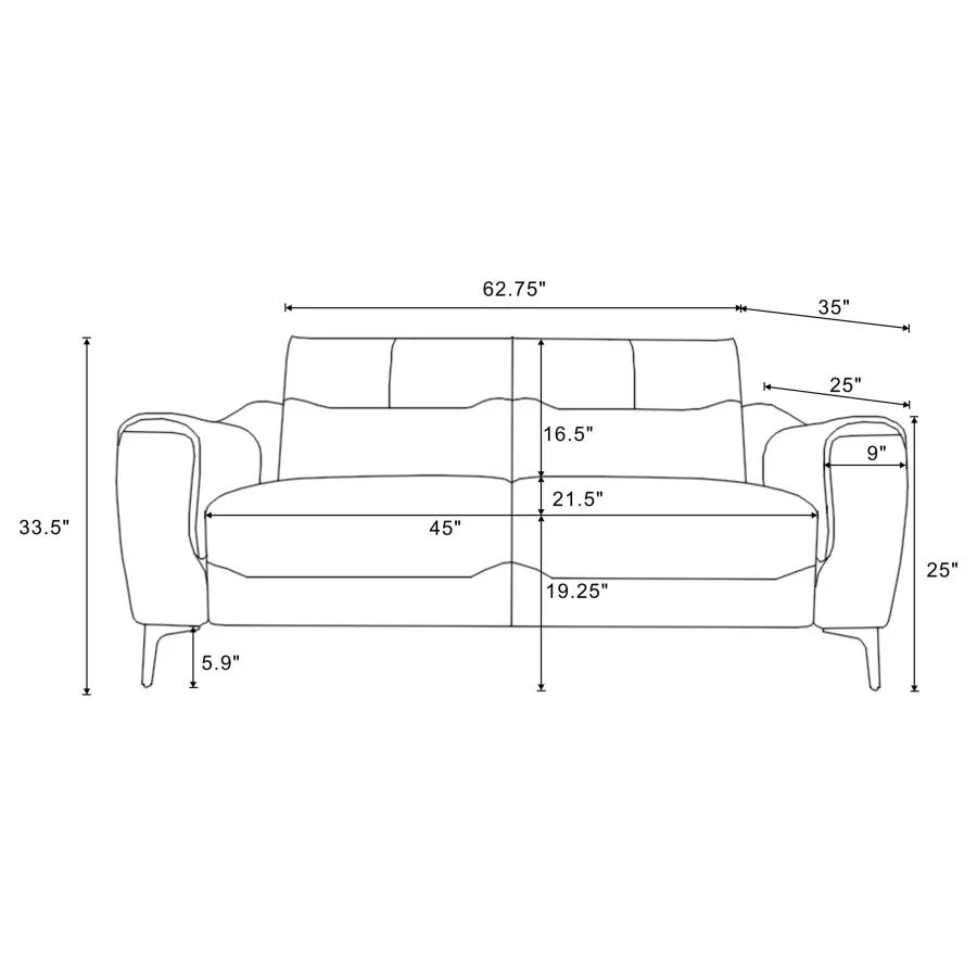 Nolan 2-piece Upholstered Sofa Set Charcoal - Image 13