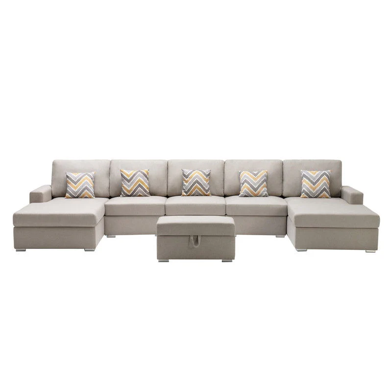 Nolan - Fabric 6 Piece Sectional Sofa With Pillows And Interchangeable Legs - Image 13