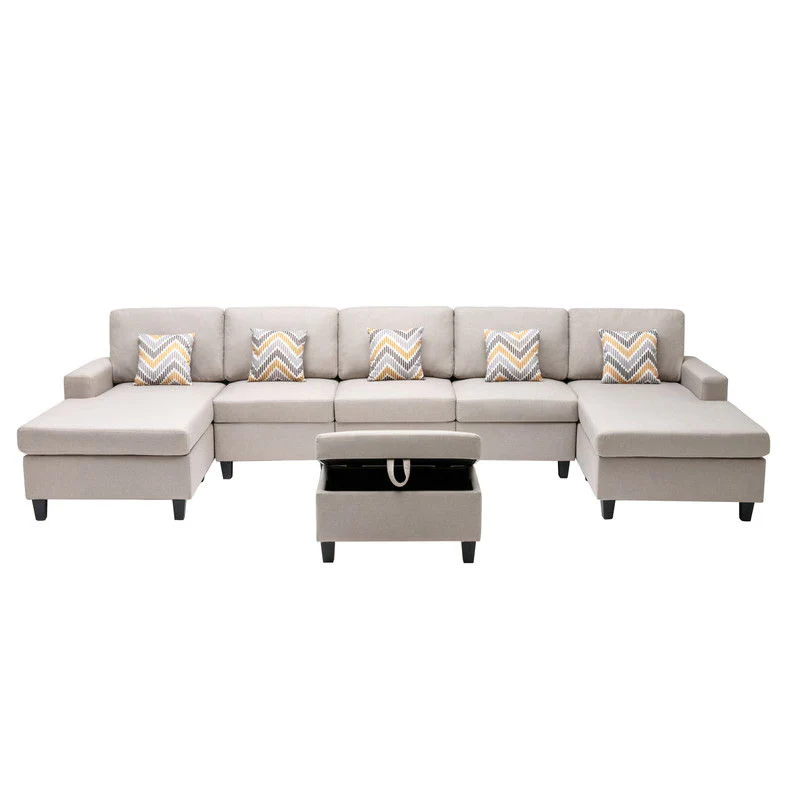 Nolan - Fabric 6 Piece Sectional Sofa With Pillows And Interchangeable Legs - Image 22