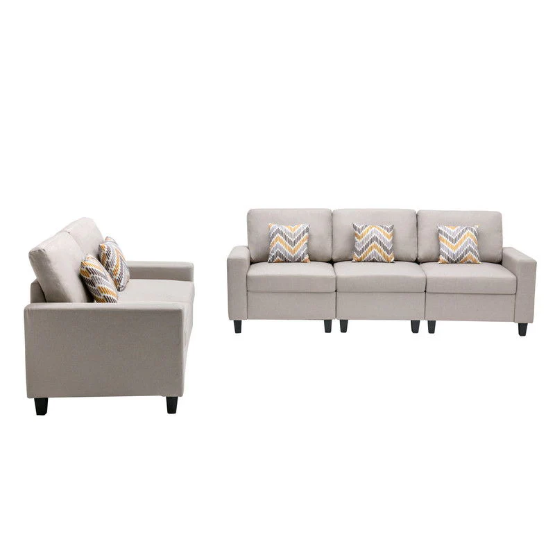 Nolan - Fabric Sofa And Loveseat Living Room With Pillows And Interchangeable Legs - Image 5