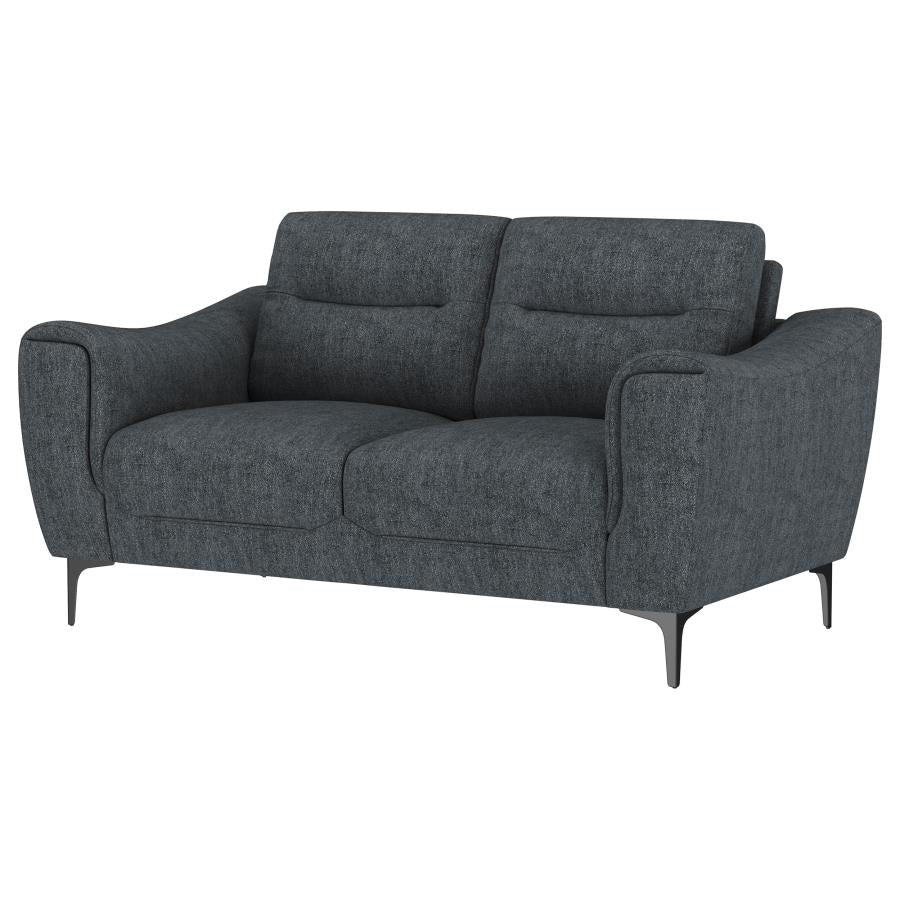 Nolan Upholstered Sloped Track Arm Loveseat Charcoal - Image 3