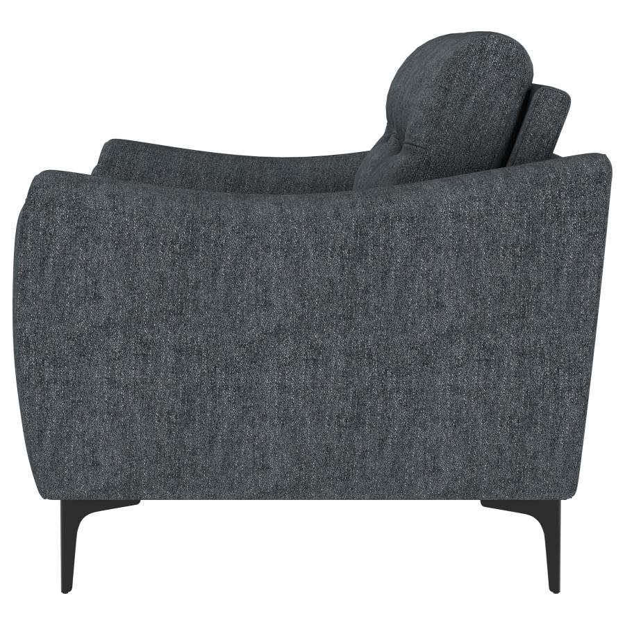 Nolan Upholstered Sloped Track Arm Loveseat Charcoal - Image 4