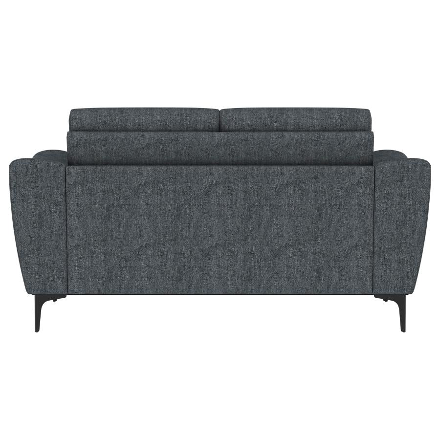 Nolan Upholstered Sloped Track Arm Loveseat Charcoal - Image 6