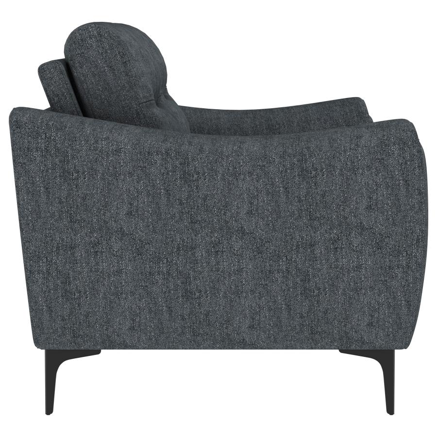 Nolan Upholstered Sloped Track Arm Loveseat Charcoal - Image 8