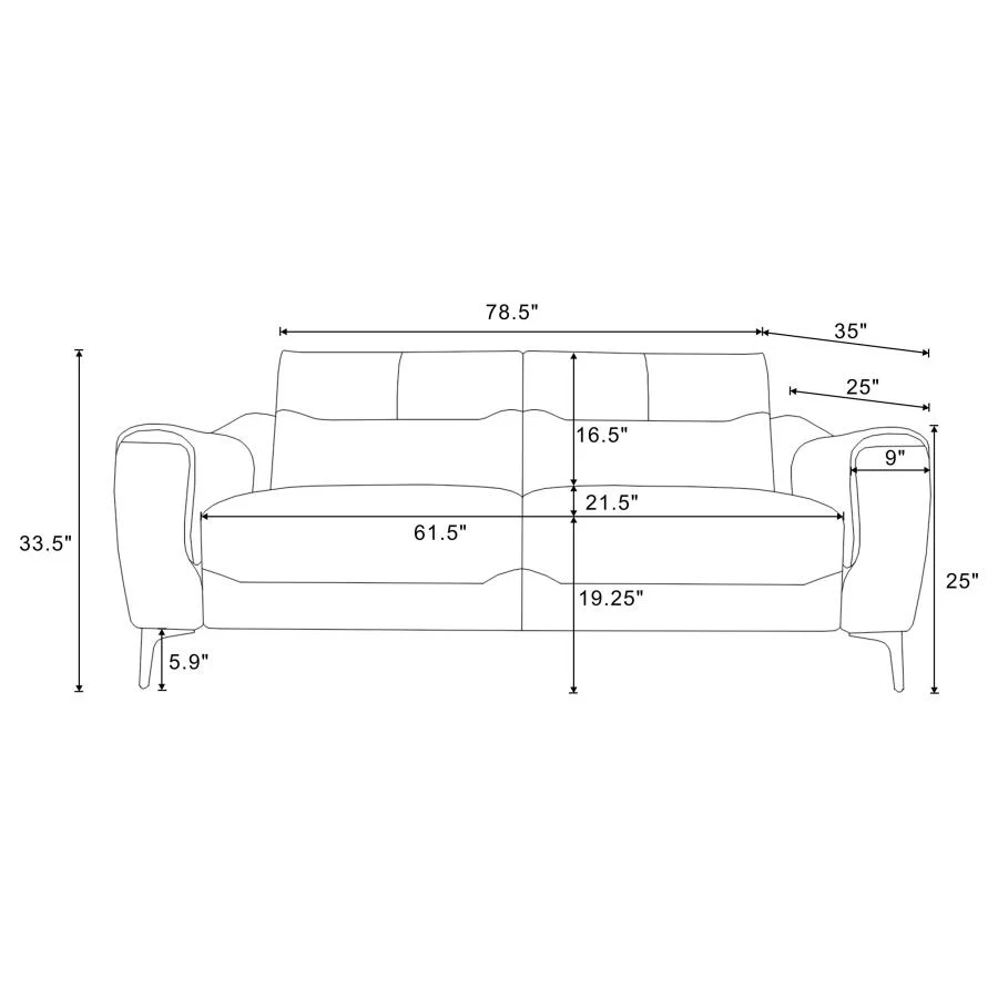 Nolan Upholstered Sloped Track Arm Sofa Charcoal - Image 12