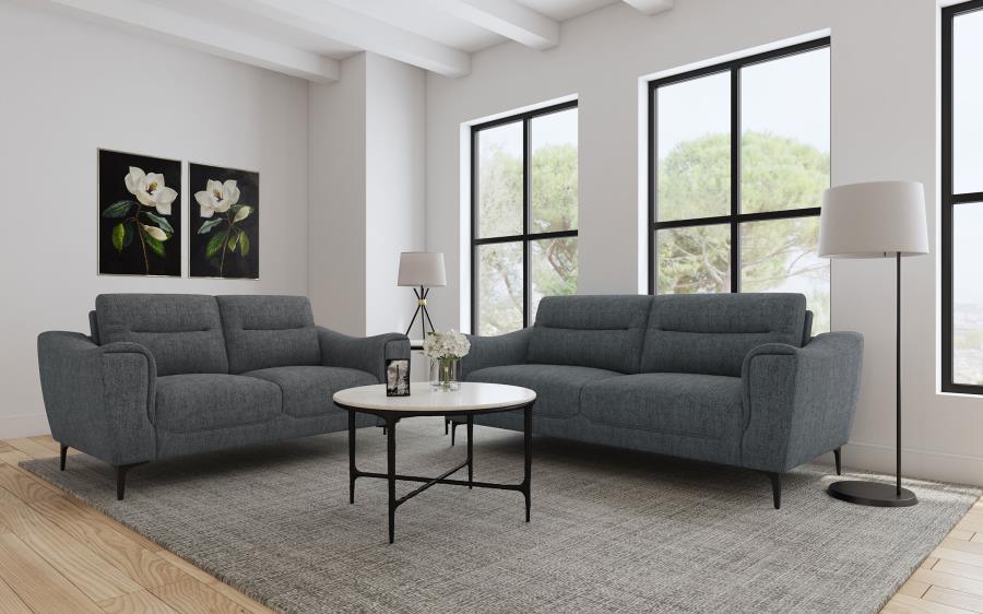 Nolan Upholstered Sloped Track Arm Sofa Charcoal - Image 13