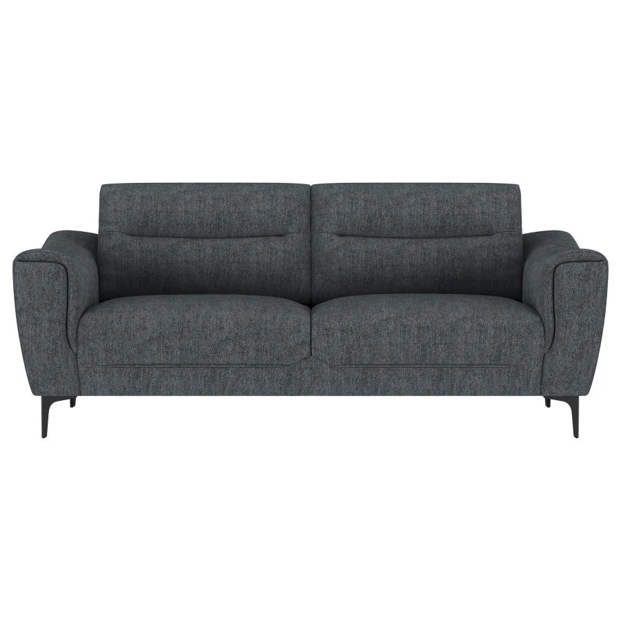 Nolan Upholstered Sloped Track Arm Sofa Charcoal - Image 2