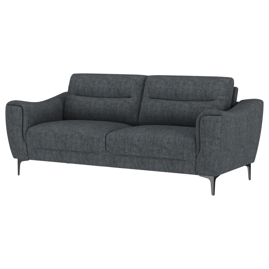 Nolan Upholstered Sloped Track Arm Sofa Charcoal - Image 3