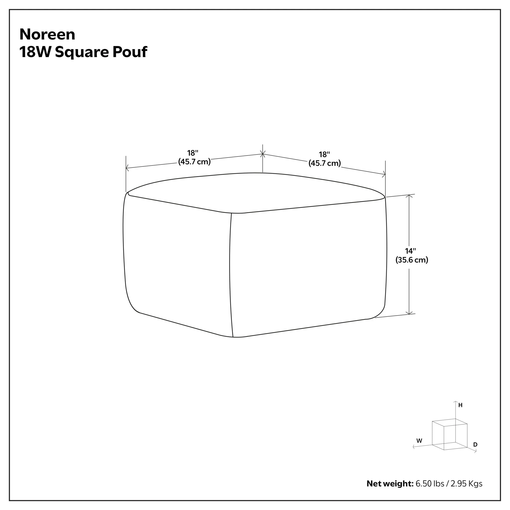 Noreen - Upholstered Square Pouf - Image 13