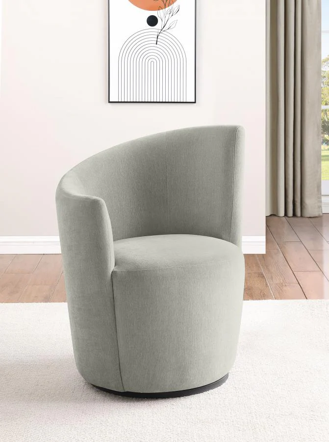 Nueva - Upholstered Swivel Chair Curved Backrest - Image 4