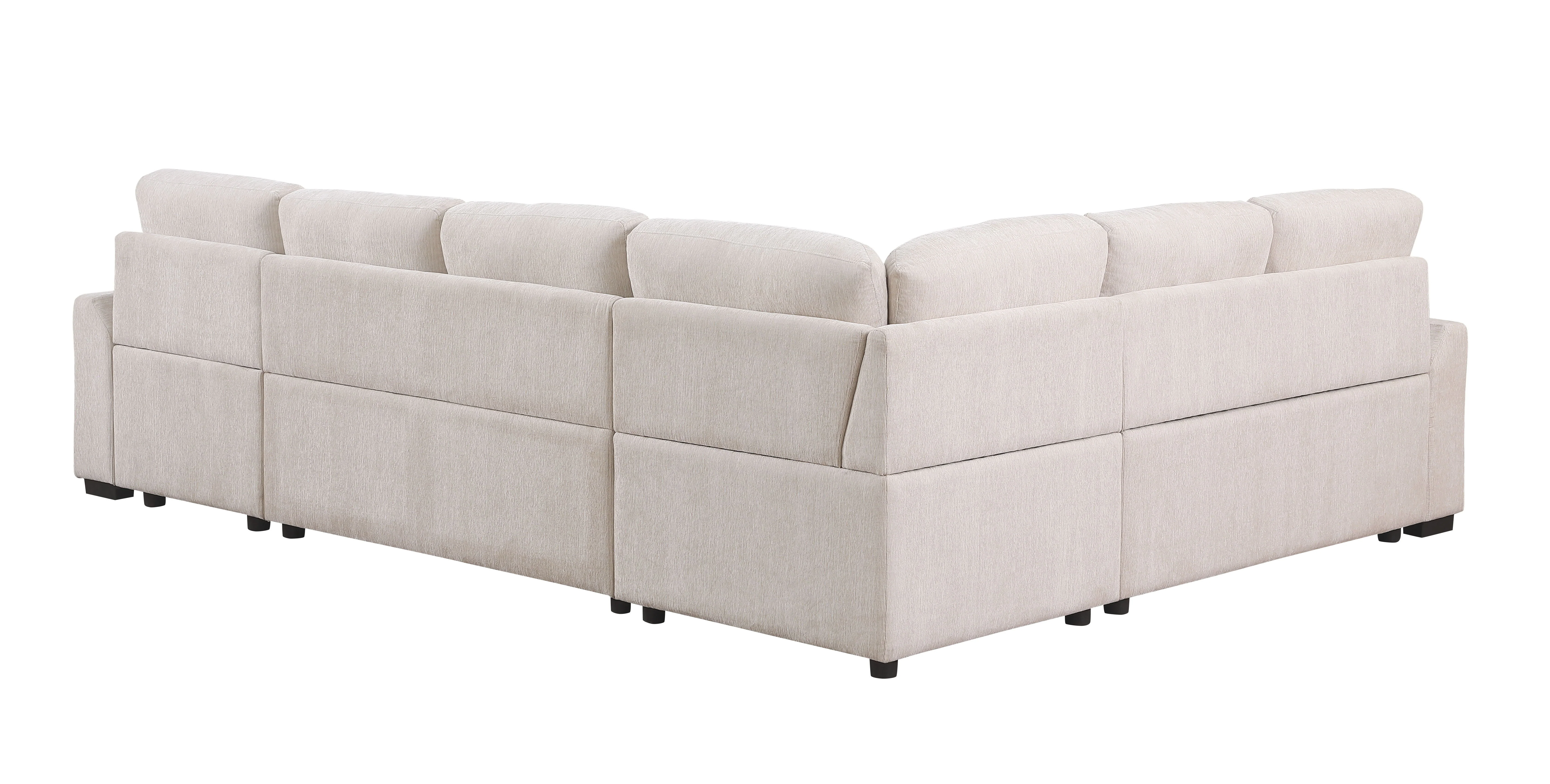 Nyhan - Upholstered Corner Sectional With Pull Out Loveseat And Storaged Chaise - Image 6