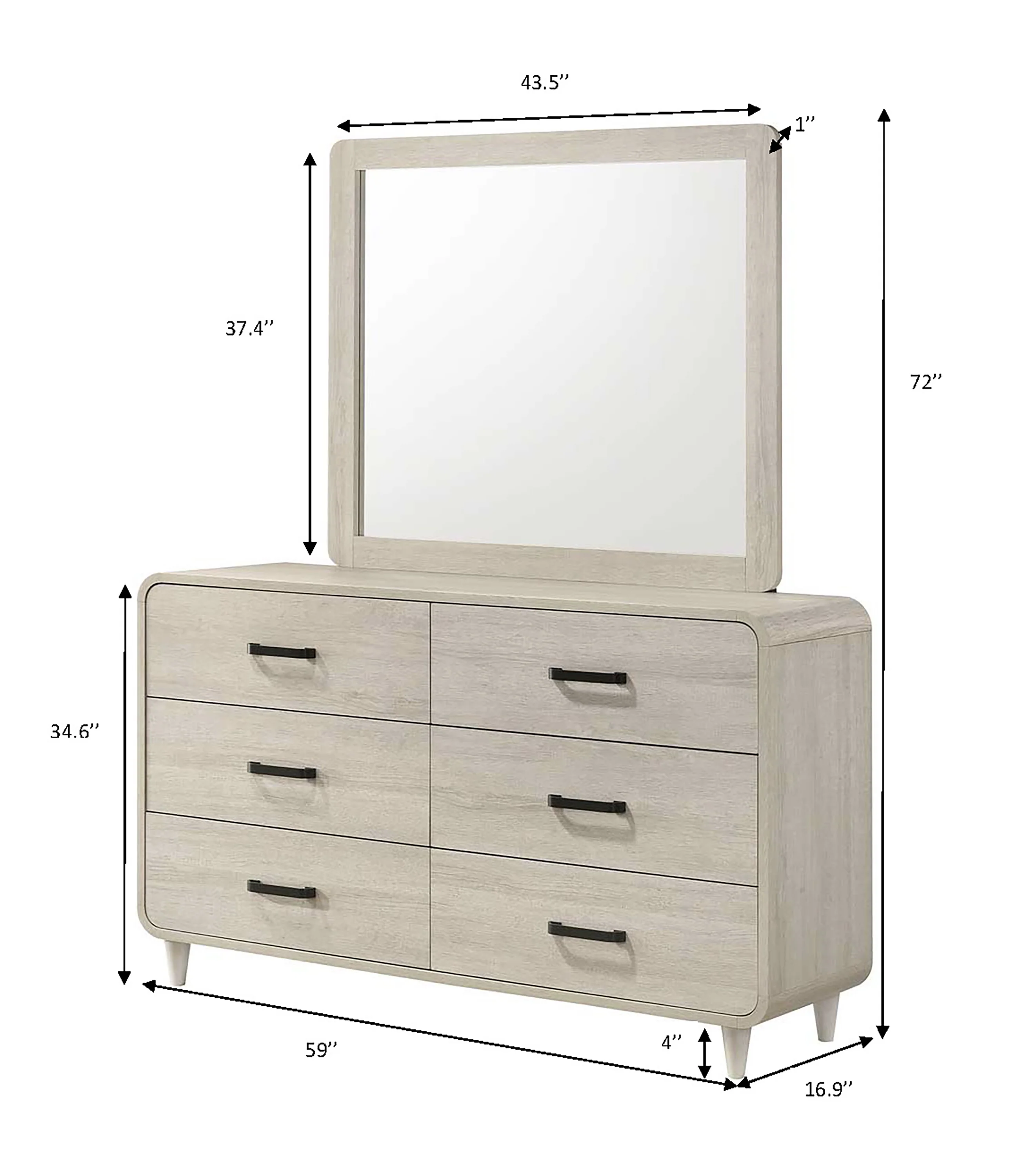 Nyomi Dresser Mirror - White - Image 2