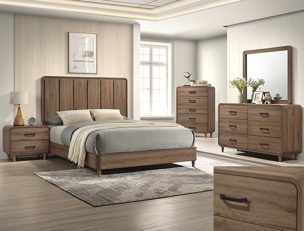 Nyomi Panel Bed L.Brown