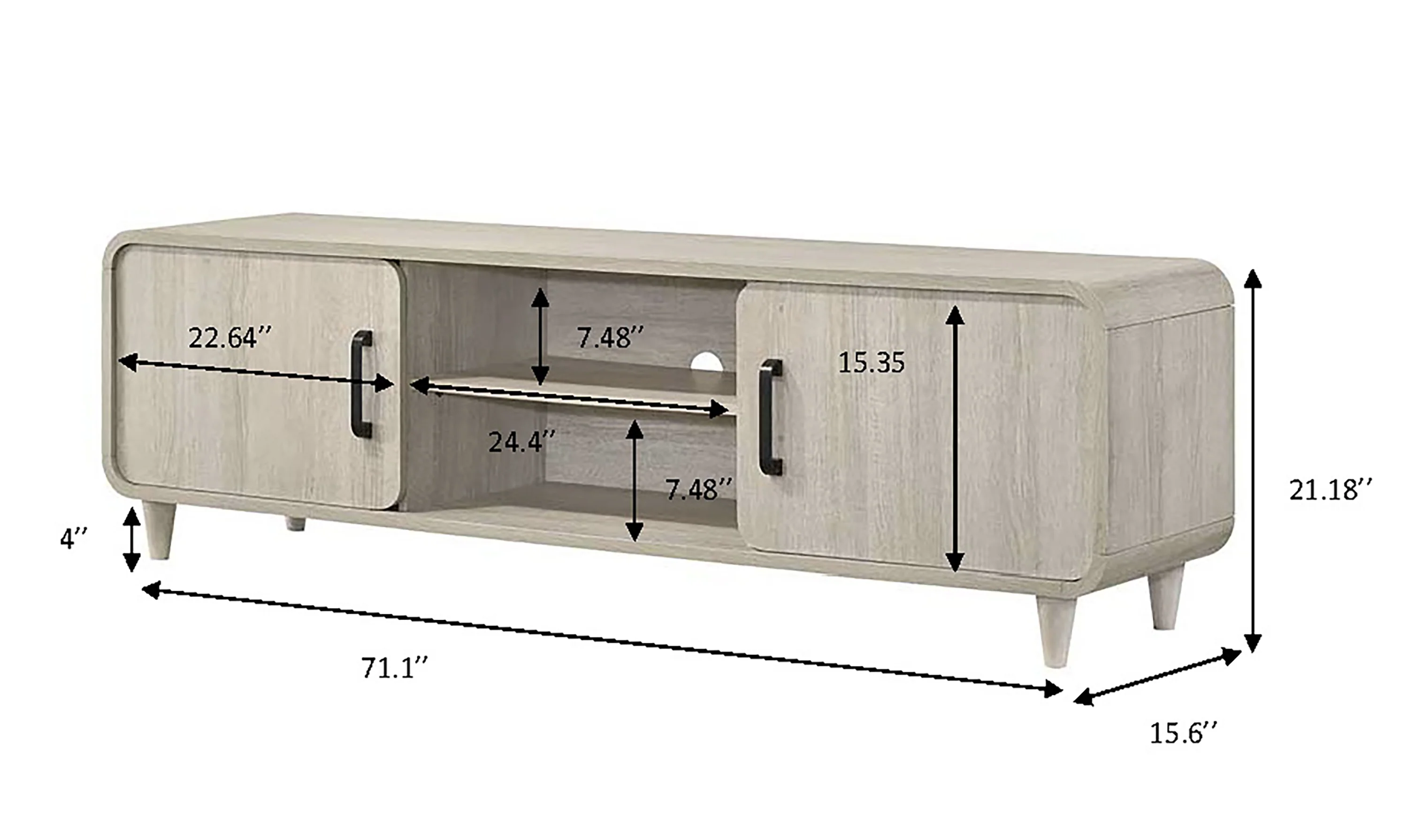 Nyomi Tv Stand - White - Image 2