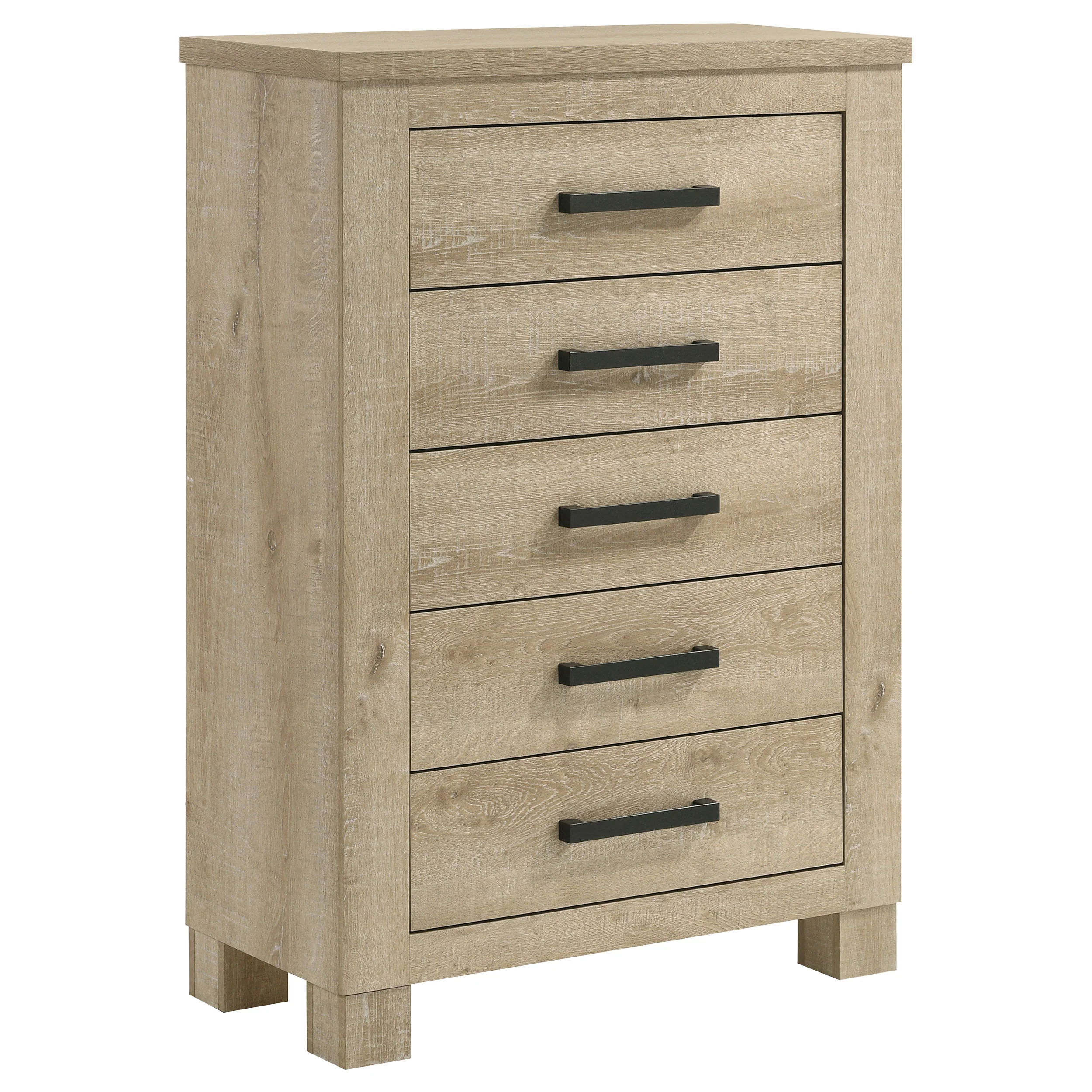 Oakglen - 5-Drawer Bedroom Chest Of Drawers - Weathered Oak - Image 14
