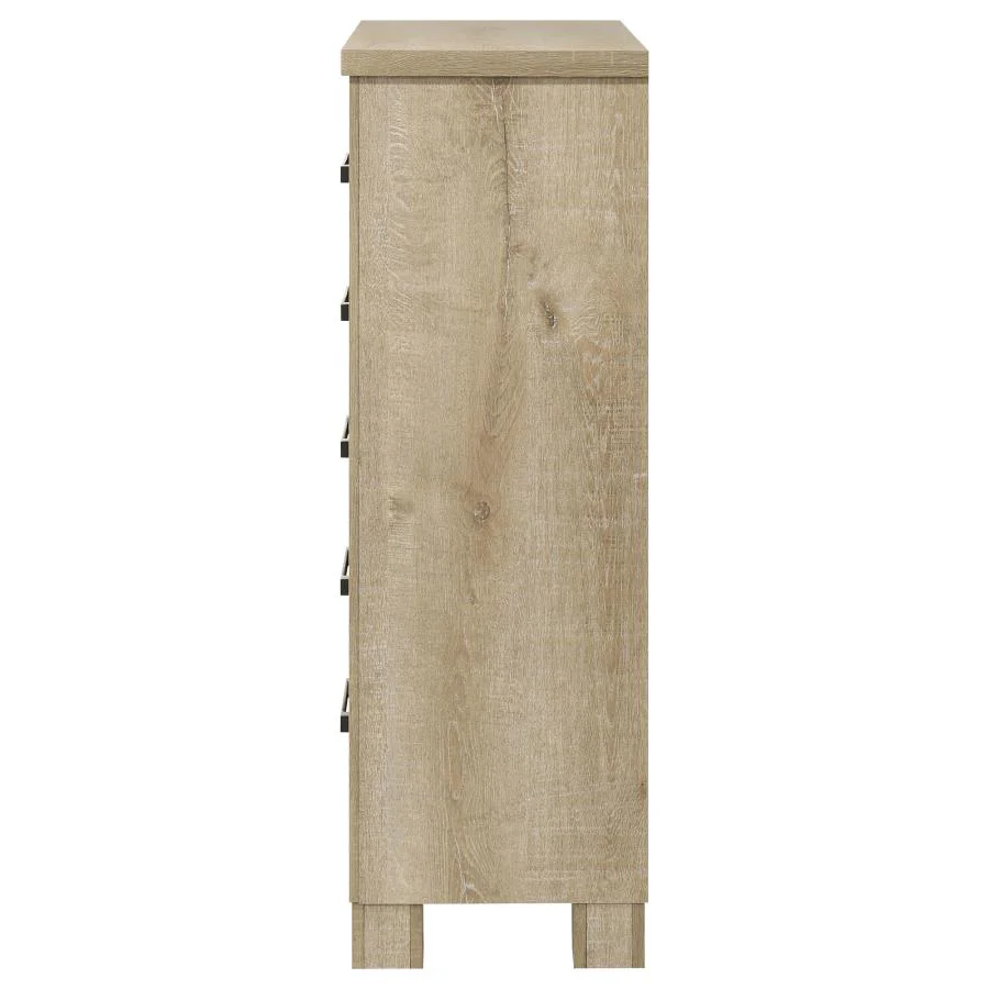 Oakglen - 5-Drawer Bedroom Chest Of Drawers - Weathered Oak - Image 5