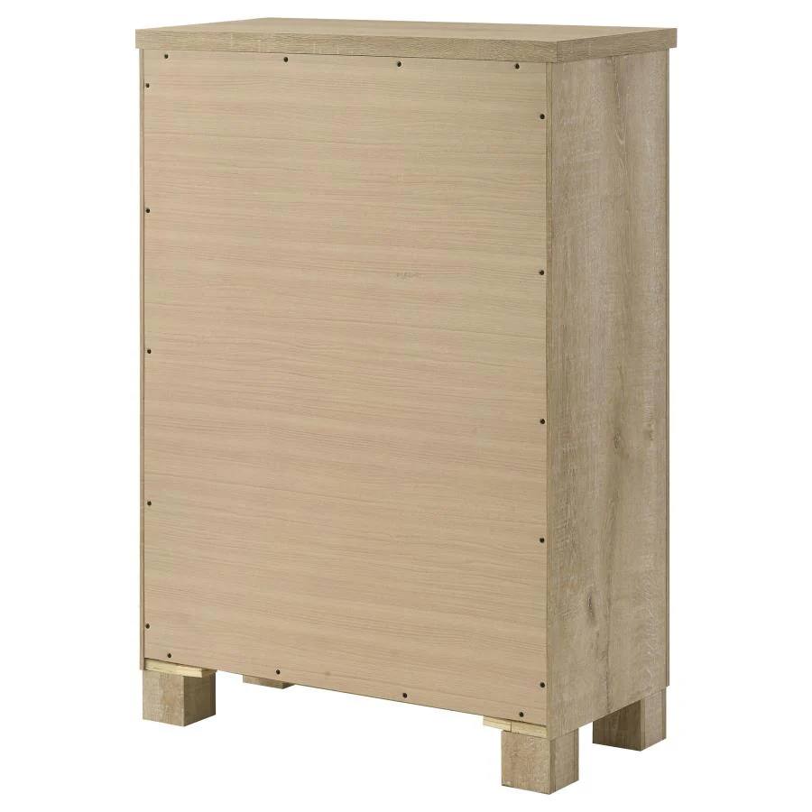 Oakglen - 5-Drawer Bedroom Chest Of Drawers - Weathered Oak - Image 8