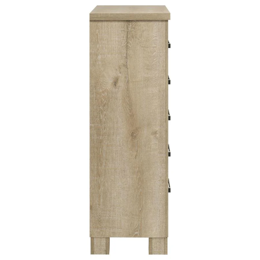 Oakglen - 5-Drawer Bedroom Chest Of Drawers - Weathered Oak - Image 9