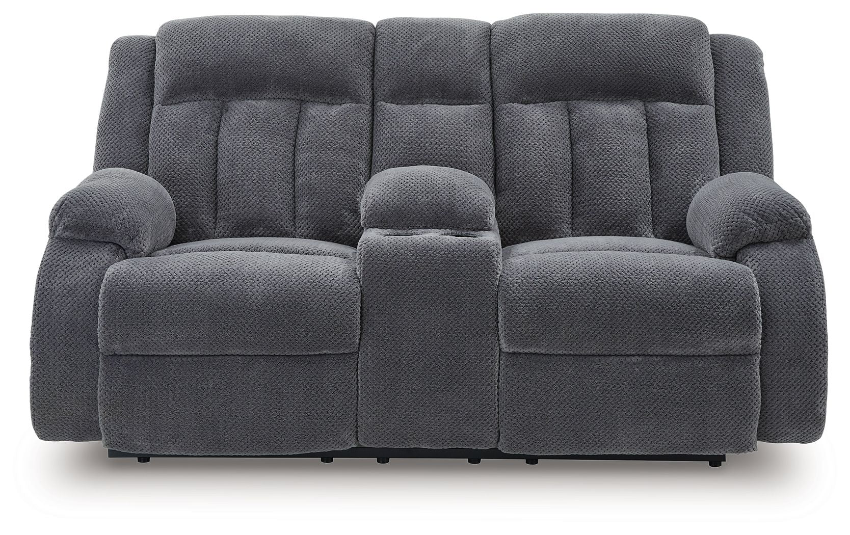 Observation - Double Reclining Power Loveseat With Console - Steel - Image 3