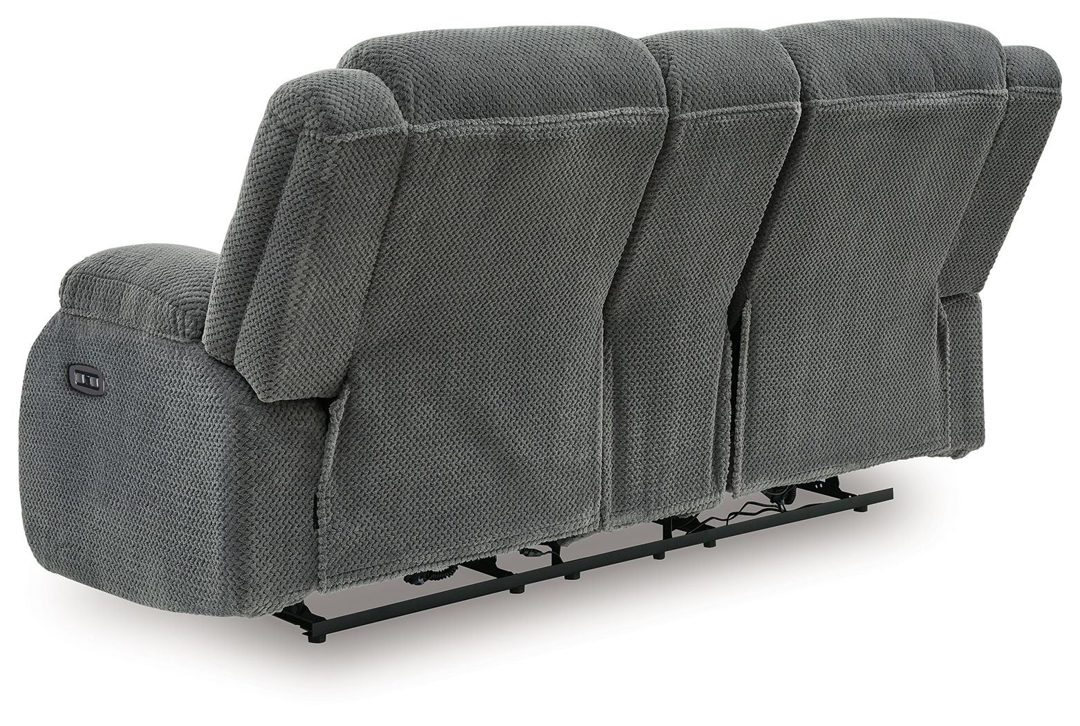 Observation - Double Reclining Power Loveseat With Console - Steel - Image 6