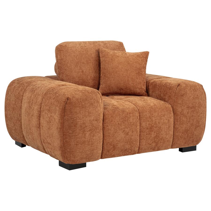 Octavia - Fabric Upholstered Track Arm Accent Chair - Image 2