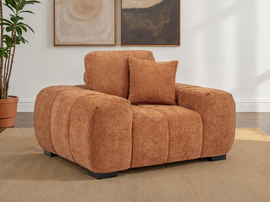 Octavia - Fabric Upholstered Track Arm Accent Chair - Image 5
