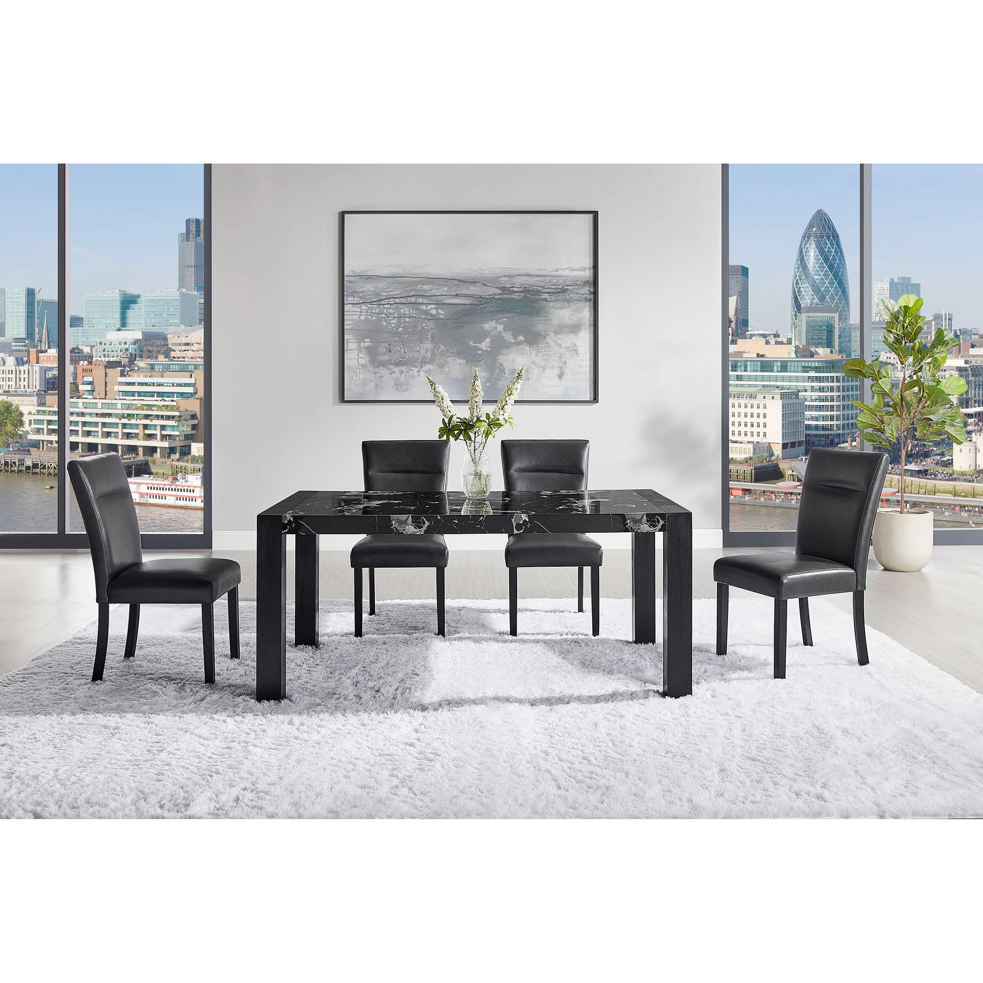 Olga - Dining Chair Set (Set of 2) - Charcoal Black - Image 5