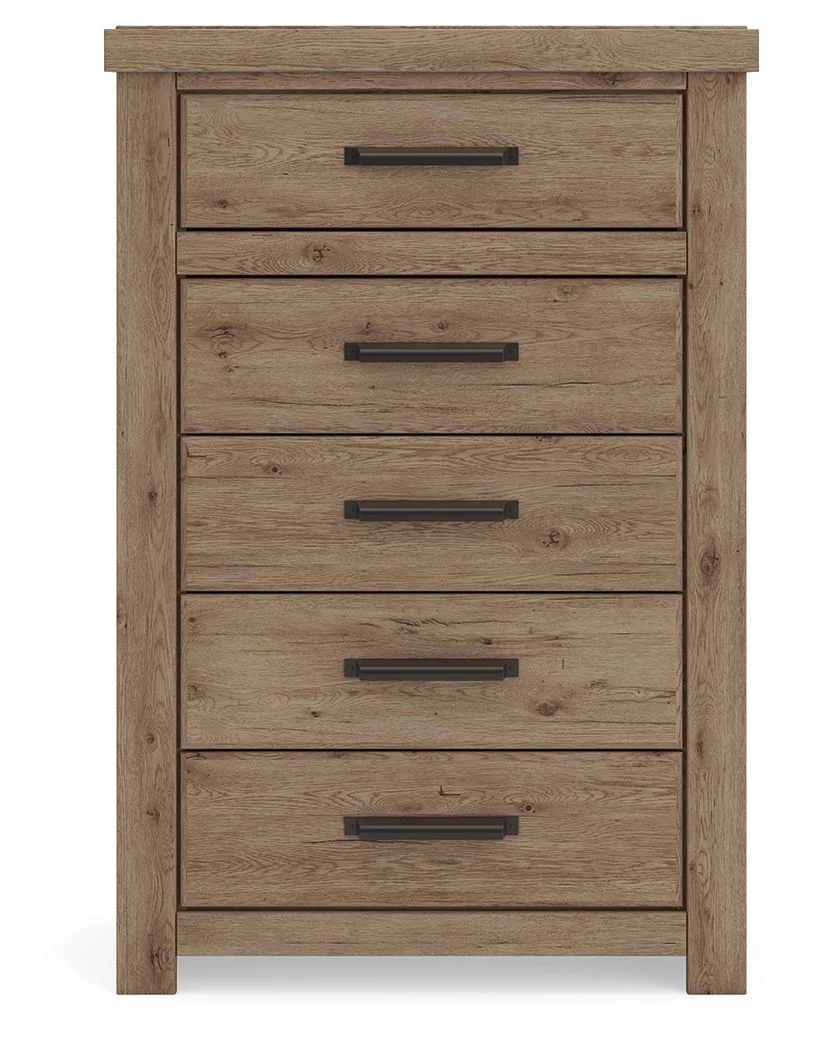 Oliandon - Five Drawer Chest - Light Brown - Image 4