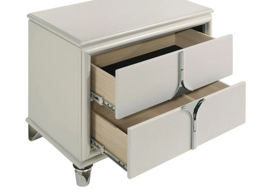 Olivia - 2-Drawer Nightstand Bedside Table - Pearl White - Image 10