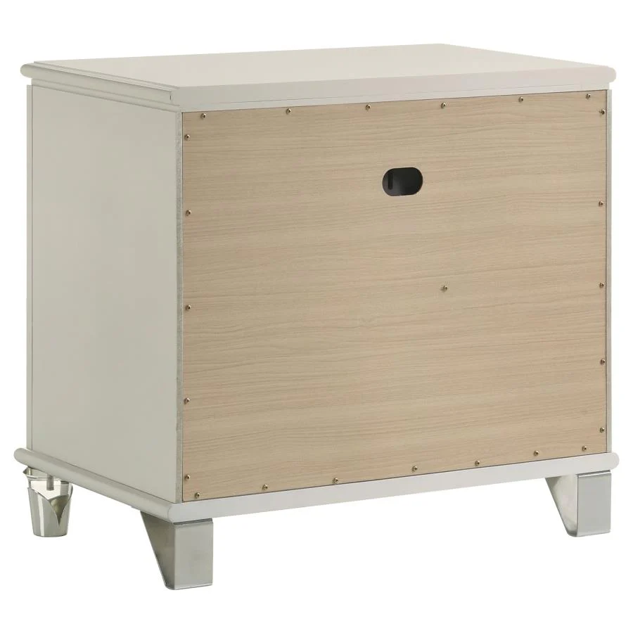 Olivia - 2-Drawer Nightstand Bedside Table - Pearl White - Image 6