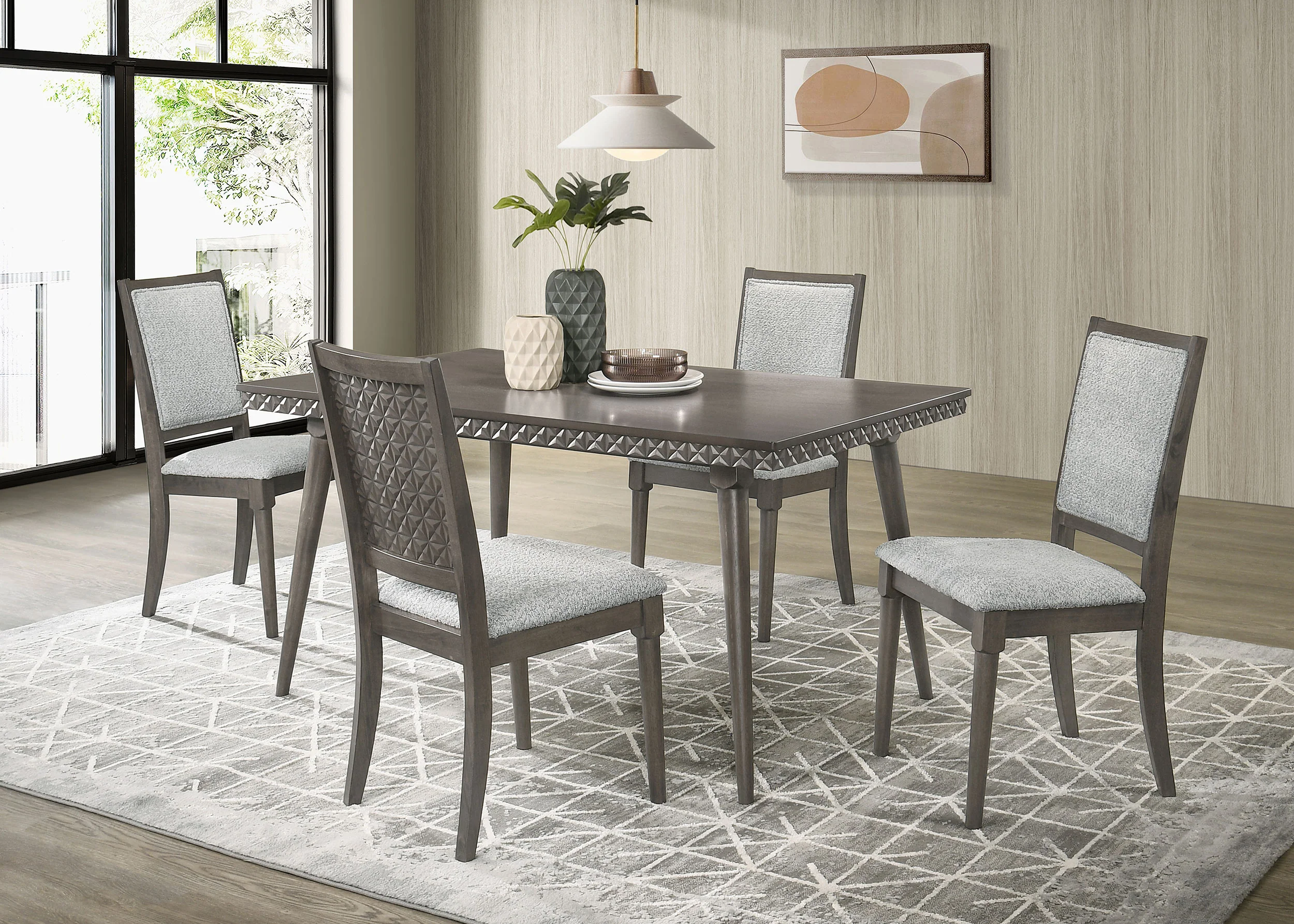 Onslow - 5 Piece Rectangular Dining Set - Dark Brown - Image 16