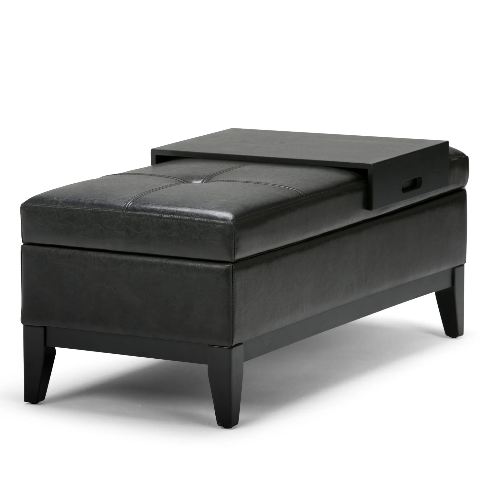 Oregon - Contemporary Storage Ottoman Bench With Tray - Image 44
