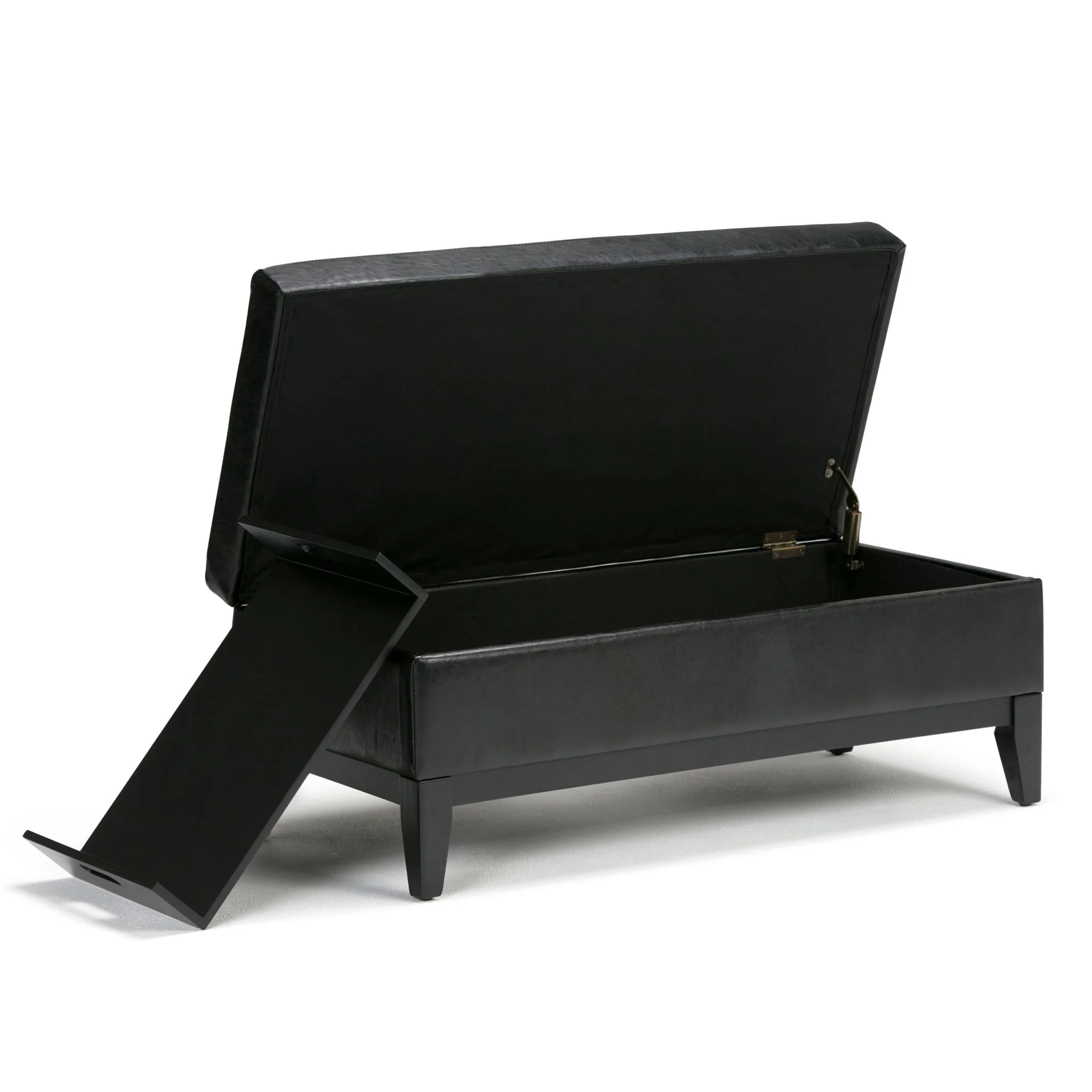 Oregon - Contemporary Storage Ottoman Bench With Tray - Image 49
