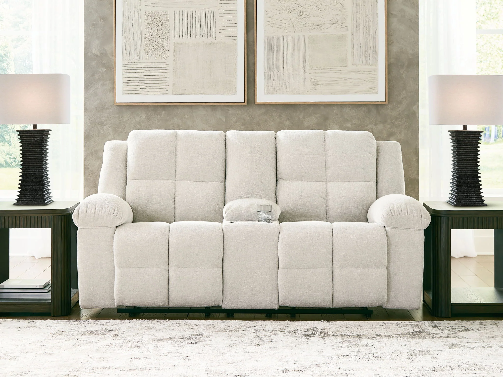 Orlen - Double Reclining Loveseat With Console - Winter - Image 4