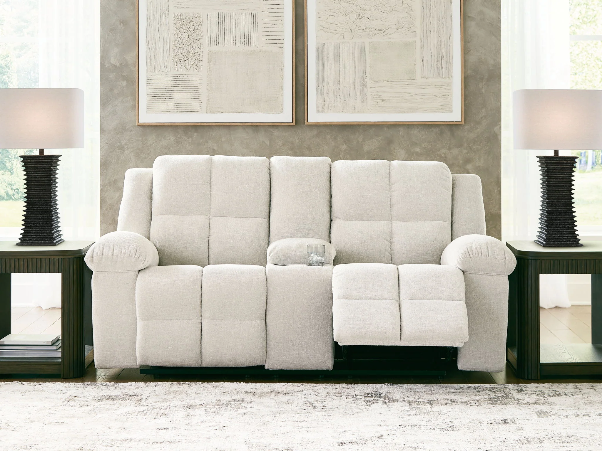 Orlen - Double Reclining Loveseat With Console - Winter - Image 6