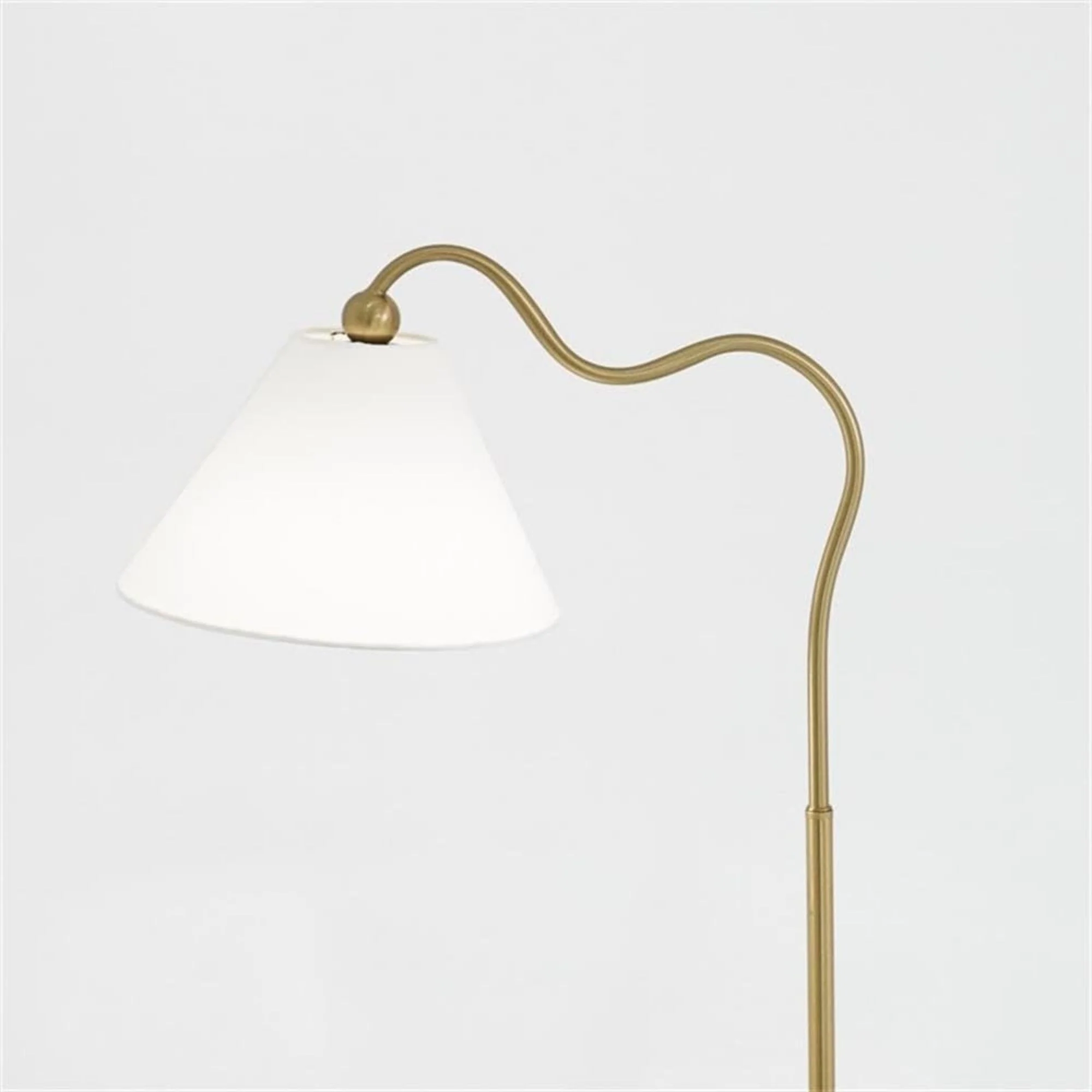 Ornate - Ring Base Curved Table Lamp With Triangle Drum Shade - Gold / White - Image 6