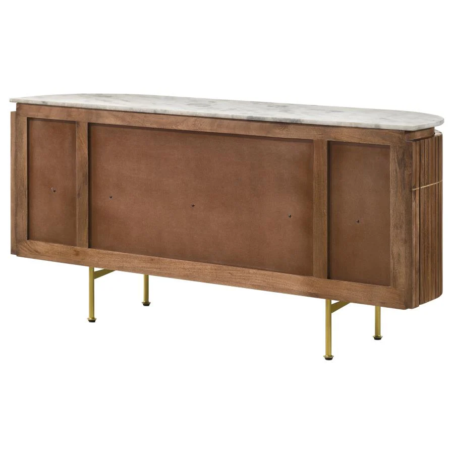 Ortega - 4 Door Marble Top Sideboard Buffet Cabinet - Natural - Image 9