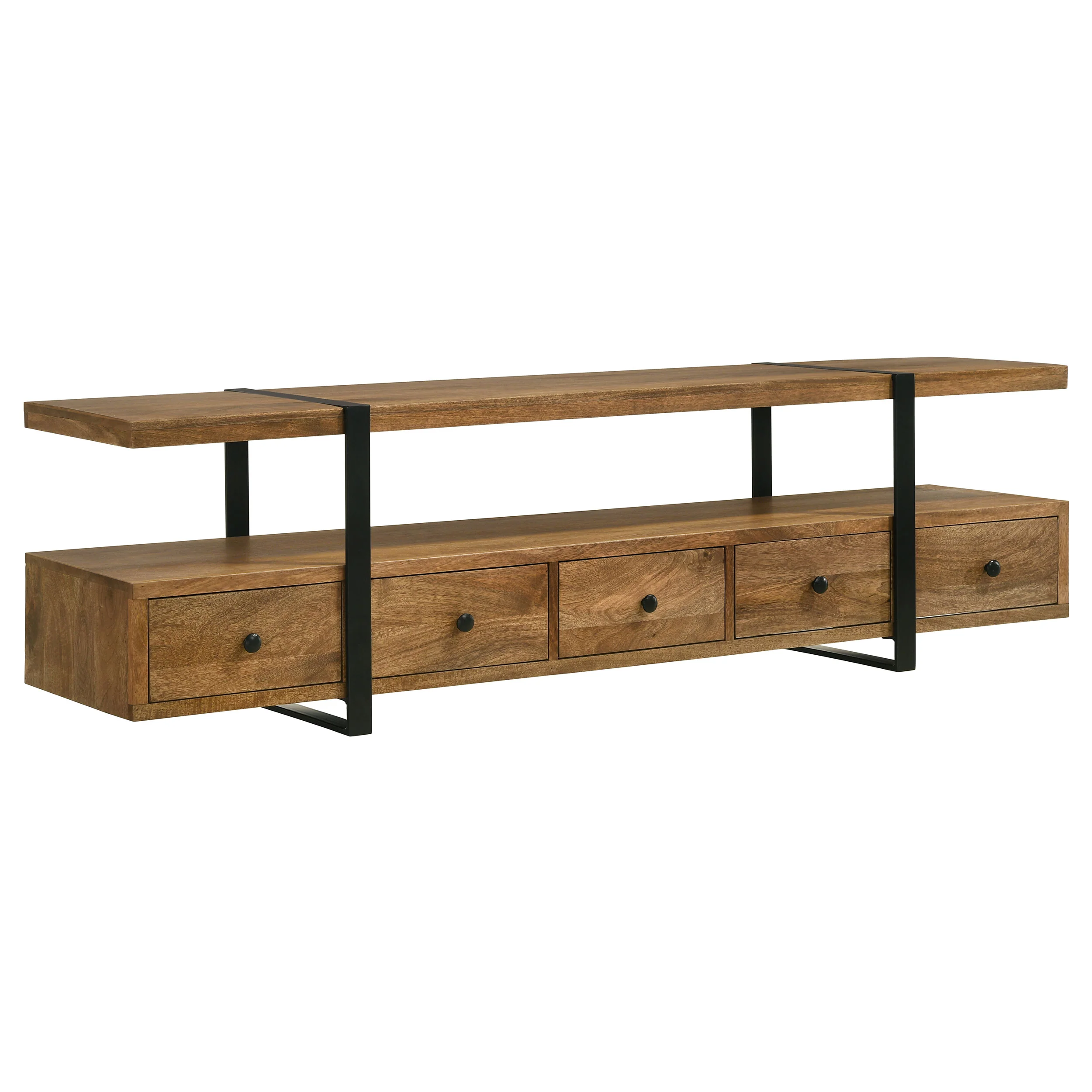 Otto - 5-Drawer Mango Wood TV Stand Media Console - Brown - Image 15