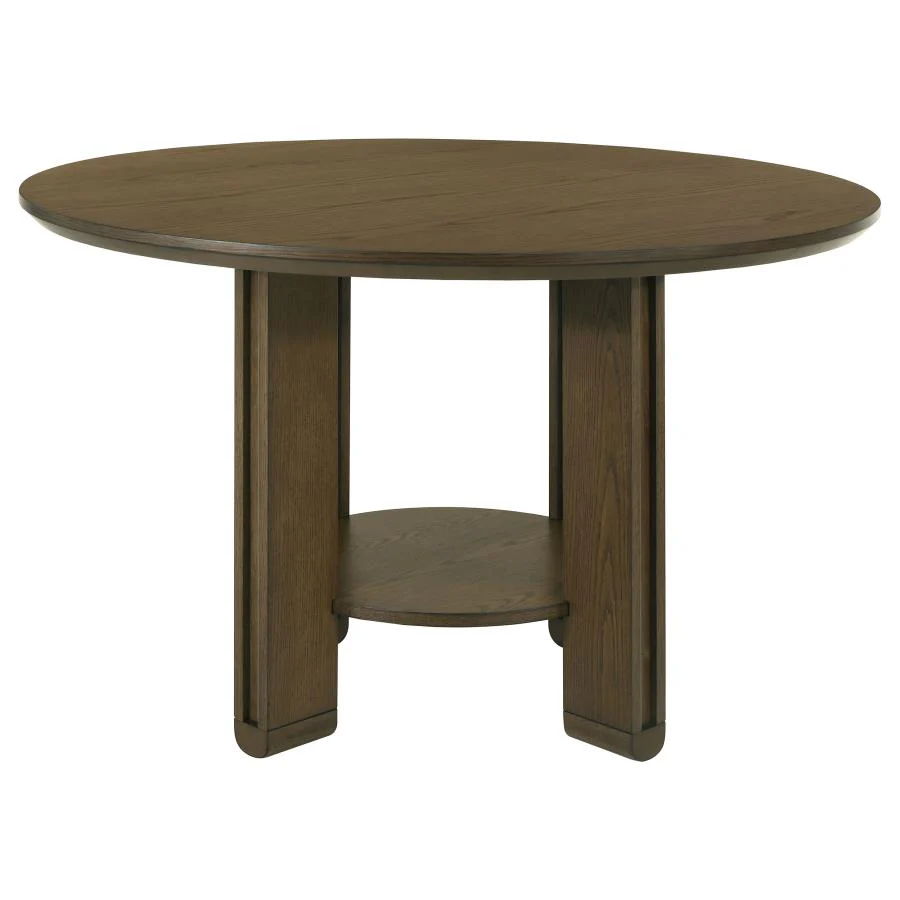 Ottowa - 5 Piece Round Wood Dining Room Table Set - Brown - Image 4