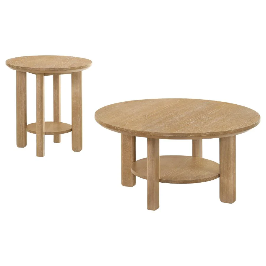 Ottowa - Round Wood Coffee Table Set - Image 5