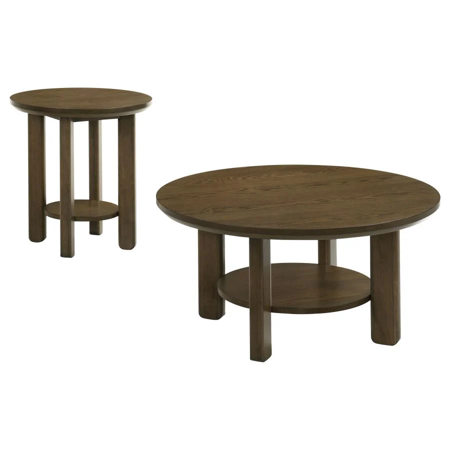 Ottowa - Round Wood Coffee Table Set - Image 7